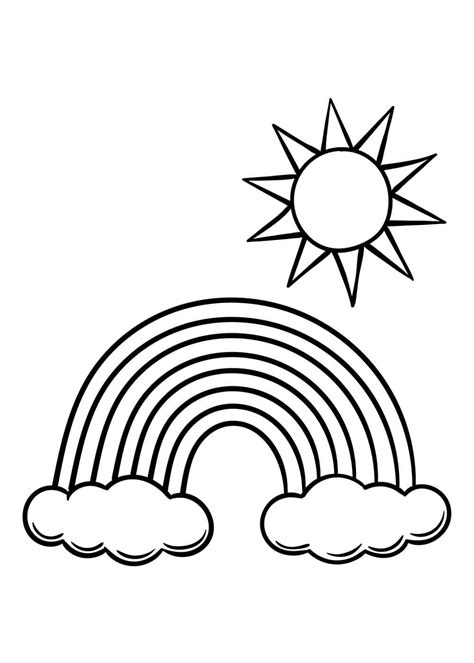 Coloriage Soleil Et Arc En Ciel T L Charger Et Imprimer Gratuit Sur