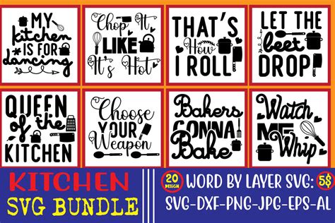 Kitchen Svg Bundle 20 Designs Graphic By Sima Crafts Creative Fabrica