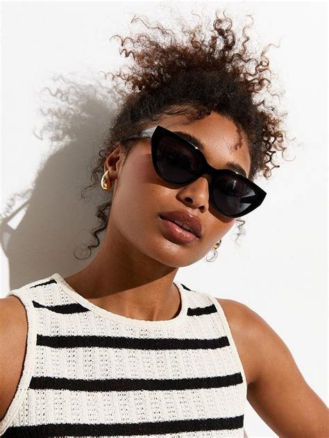 New Look Black Cat Eye Sunglasses Uk