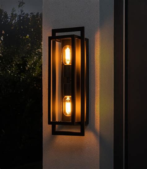 Oupavocs Outdoor Light Fixture Modern Porch Light Wall Mount Exterior