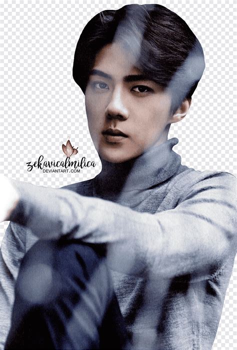 Exo Sehun Season Greetings Man Wearing Gray Turtleneck Shirt Png