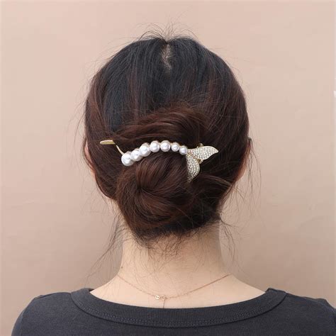 Women Trendy Hair Clip Pearl Metal Hair Claw Vintage Hairpin Hair