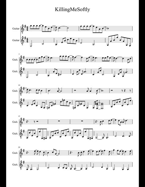 Killing Me Softly Sheet Music For Guitar Download Free In Pdf Or Midi