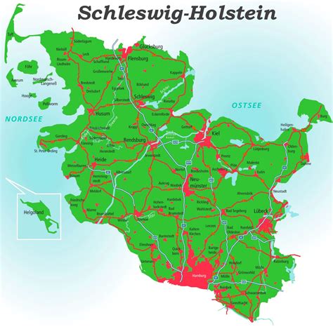 Detaillierte Karte Von Schleswig Holstein