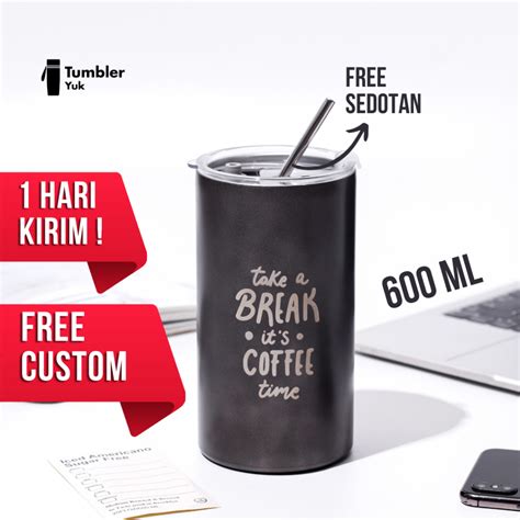 Jual Tumbler Stainless Steel 600ml Grafir Cangkir Kopi Thermos Vacuum