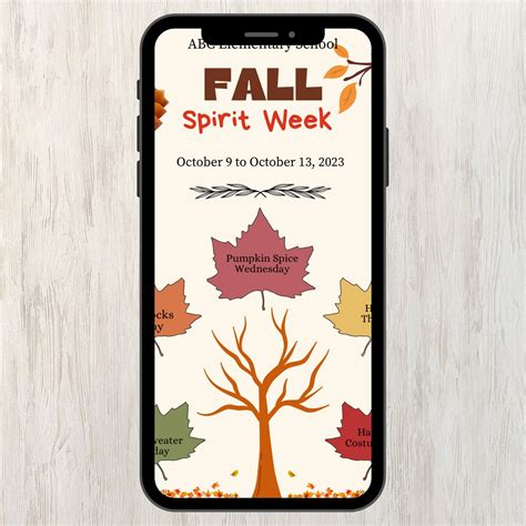 Editable Fall Spirit Week V Flyer Template Spirit Week Etsy Canada