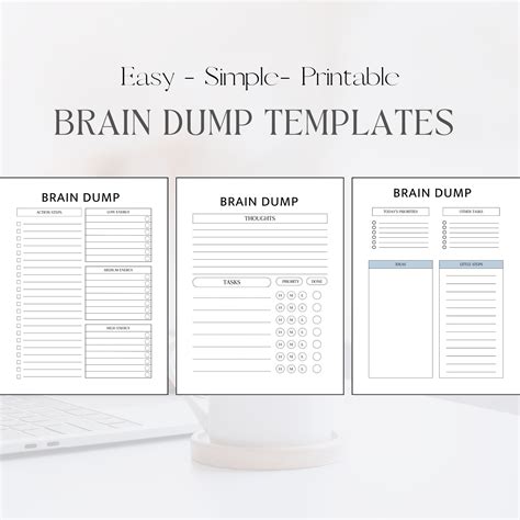 Brain Dump Planner Printable Adhd Planner Pages Productivity Planner