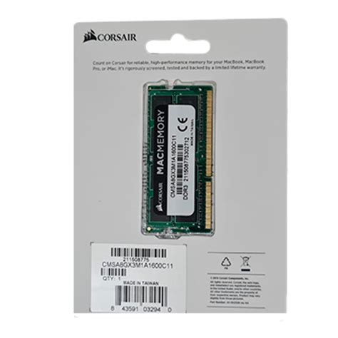 MEMORIA SODIMM DDR3L CORSAIR 8GB 1600Mhz MAC AMCTech Mundo Informático