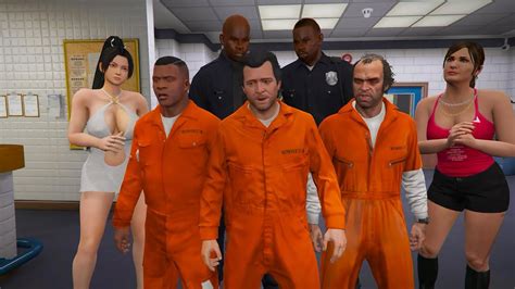 The Cops Arrest Michael Franklin And Trevor For Stealing Car In GTA 5