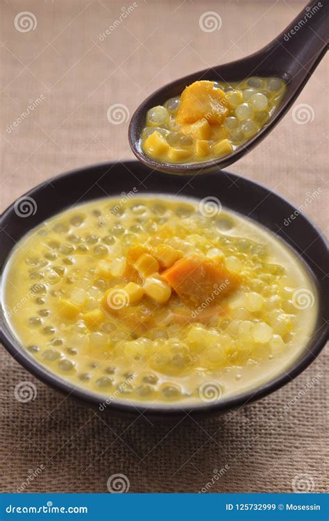 Pumpkin Sago Corn Dessert Soup Stock Image Image Of Mango Dish