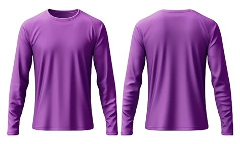 Plain Purple Long Sleeve T Shirt Front And Back View Generative Ai 28239869 Png