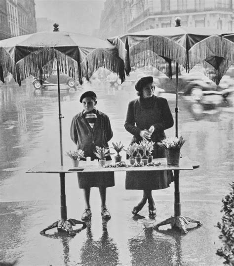 Selling Flowers In The Rain Paris Ca 1950s Vintage Everyday