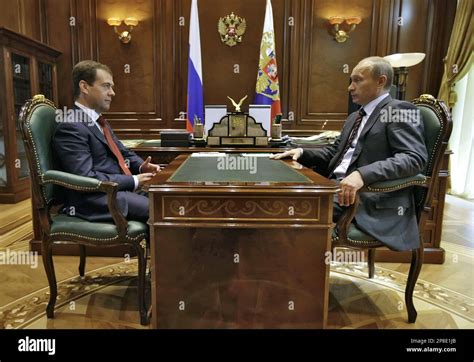 Russian President Dmitry Medvedev Left And Prime Minister Vladimir