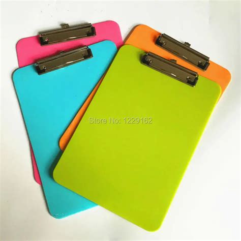 2pcs Lot Multicolor A4 Plastic Clip Board Portable File Clipboard With