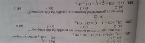 How Many Geometrical Isomers Are Possible For This Compound Filo