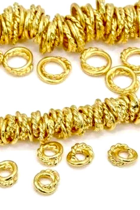 6mm 8mm Gold Plated Double Ring Beads Spacer Beads Bracelet Beads