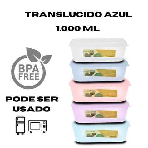 Pote Hermético 1000ml para Alimento Frutas Marmita Microondas Freezer