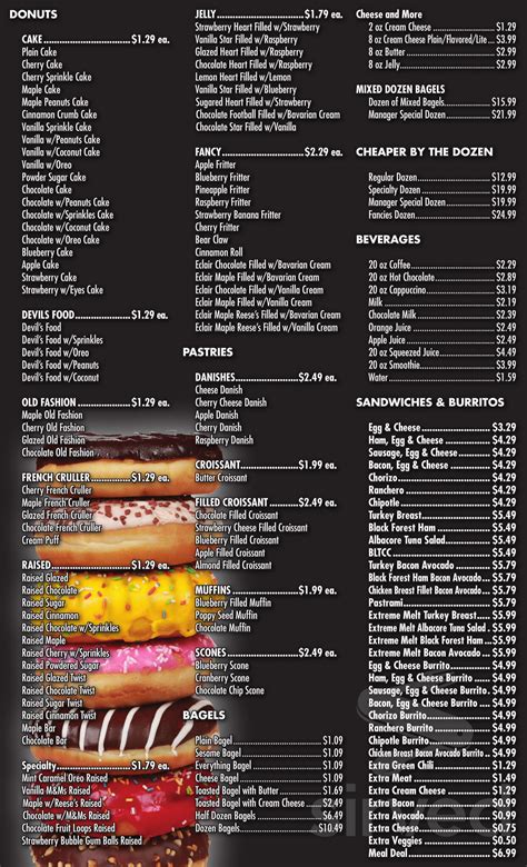 Winchell S Donut House Menu In Denver Colorado Usa