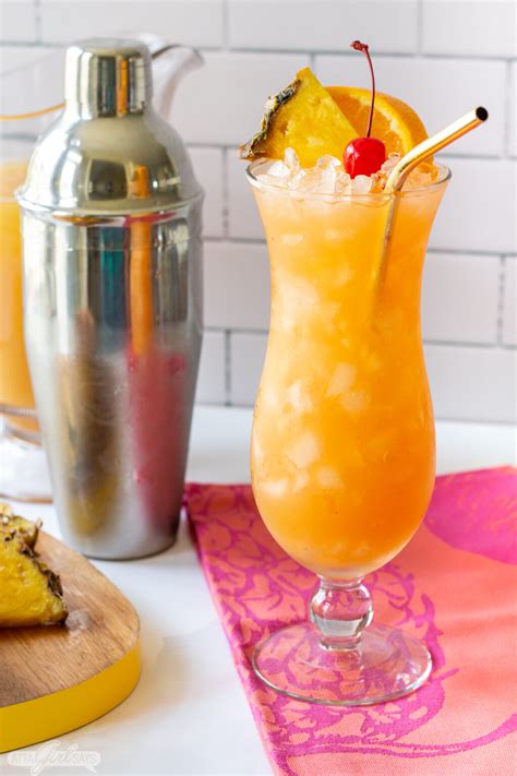 Tropical Hurricane Cocktail With Hawaiian Pog Juice Rum