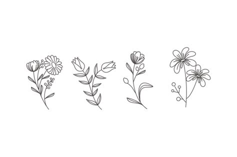 Hand Drawn Flower Collection Vector Graphic By Deemka Studio · Creative