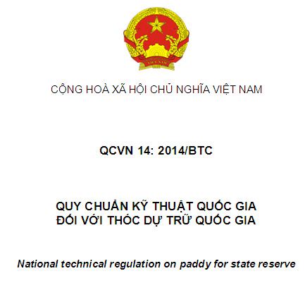 QCVN 14 2014 BTC Quy Chuẩn Kỹ Thuật Quốc Gia Đối Với Thóc Dự Trữ Quốc