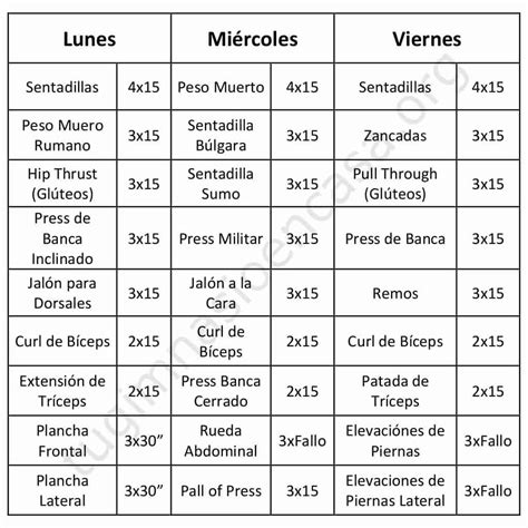 La Mejor Rutina Full Body para Chicas de 3 Días Tu Gimnasio en