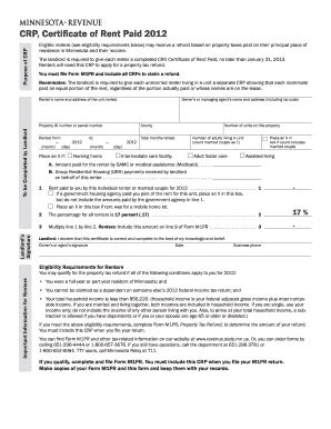 Fillable Online Revenue State Mn Printable Of Crp Is Form Fax