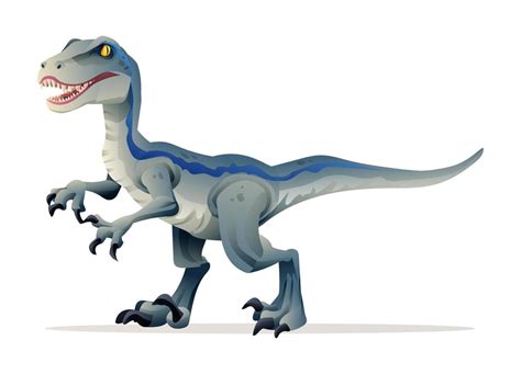 Velociraptor Dinosaur Vector Illustration Isolated On White Background