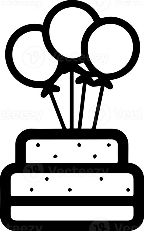 Cumpleaños Pastel Logo En Plano Línea Arte Estilo 32726054 Png