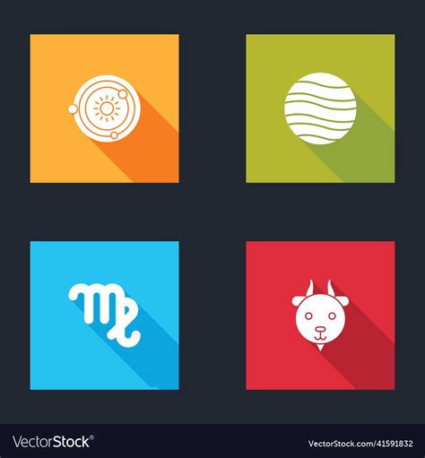 Set solar system planet jupiter virgo zodiac Vector Image