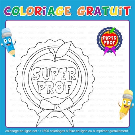 Coloriage Badge Super Prof Coloriage à imprimer ou à faire en ligne