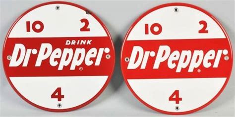 Lot Of 2 Porcelain Dr Pepper Signs