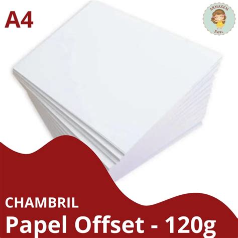 Papel Offset CHAMBRIL 120g A4 c 125 fls após confirmação do pagamento