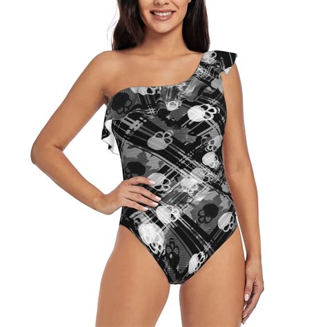 Disketp Seamless Pattern With Skulls Women Swimsuit One Piece One