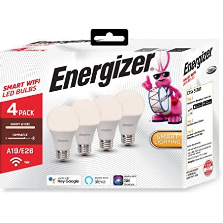 Energizer Connect Smart A19 LED White Multi Color RGB Light Bulb With