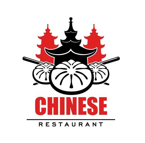 Chinese Restaurant Icon With Pagoda And Baozi 23541995 Vector Art At