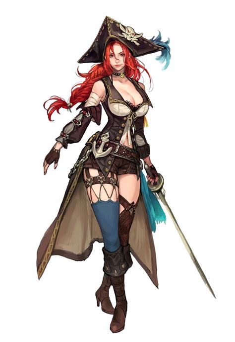 Female Human Pirate Rogue Swashbuckler Pathfinder Pfrpg Dnd Dandd 35 5th Ed D20 Fantasy Arte