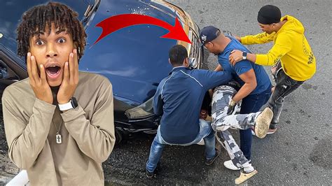 CASI MAT N ACTOR DE BROMA POR DAÑARLE LA PINTURA A UN CARRO cámara