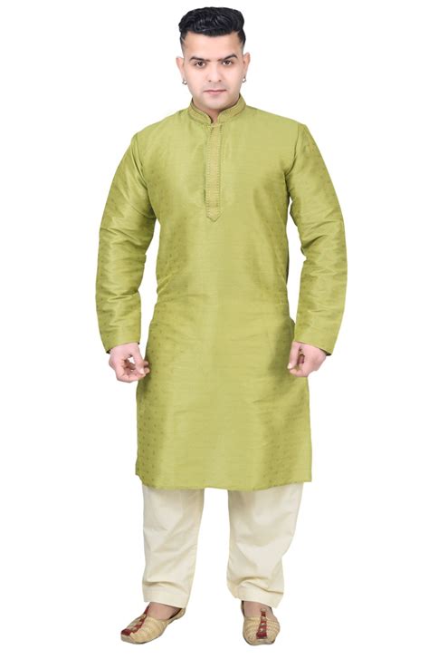 Men S Pistachio With White Kurta Shalwar Kameez Sherwani Set