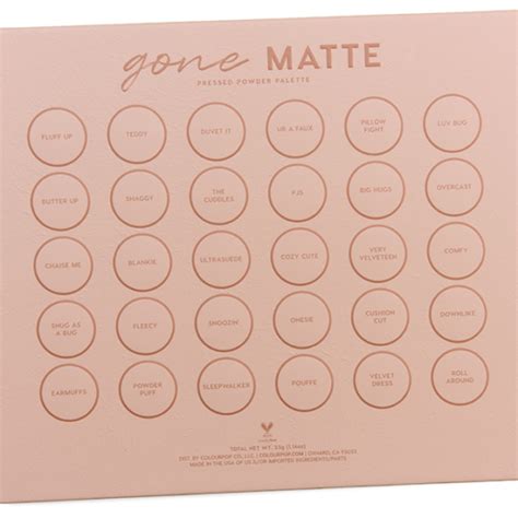 Colourpop Gone Matte Palette Swatches