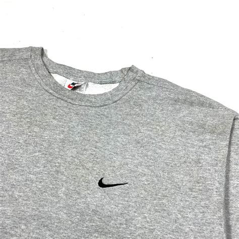 90s Nike Swoosh Sweatshirt Grey Tmc Vintage Vintage Clothing