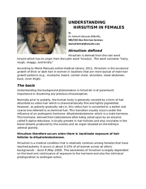 Doc Understanding Hirsutism In Females