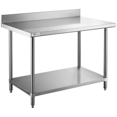 Stainless Steel Work Table With Backsplash / Regency 30 X 48 16 Gauge ...