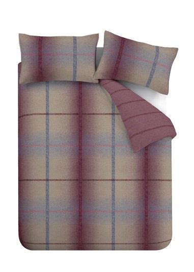 Catherine Lansfield Brushed Cotton Melrose Tweed Check Reversible Duvet