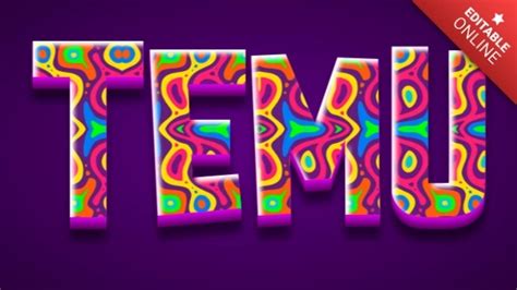 Temu Editable Psychedelic Text Effect Generator