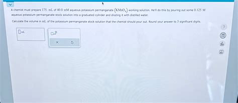 Solved A Chemist Must Prepare Ml Of Mm Aqueous Chegg