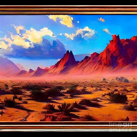 Fantasy City in a Desert Landscape Painting by Caleb Ongoro - Fine Art ...