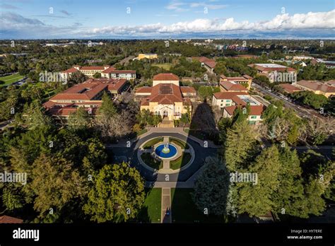 Aerial view of Stanford University Campus - Palo Alto, California, USA ...