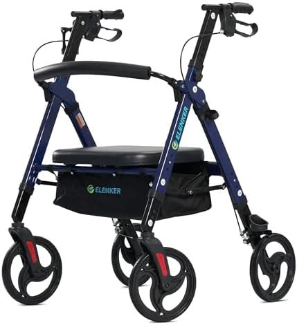 Amazon Elenker Heavy Duty Rollator Walker With Extra Wide Padded