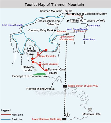 Tianmen Mountain, Zhangjiajie: Skywalk, Cable Car, Map